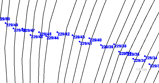 Parcela st. 229/41 v KÚ Biskoupky na Moravě, Katastrální mapa