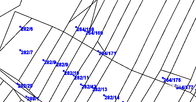 Parcela st. 264/171 v KÚ Biskoupky na Moravě, Katastrální mapa