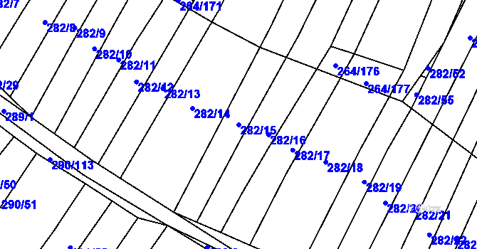 Parcela st. 282/15 v KÚ Biskoupky na Moravě, Katastrální mapa