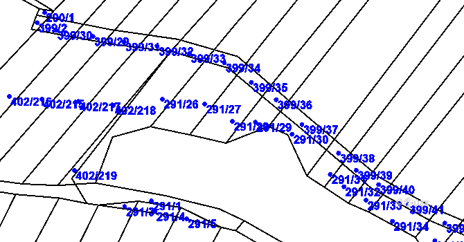 Parcela st. 291/28 v KÚ Biskoupky na Moravě, Katastrální mapa