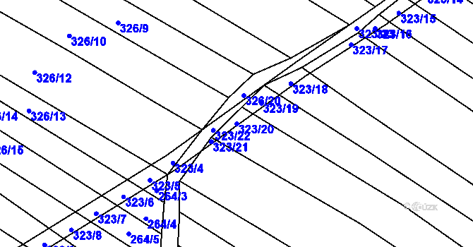 Parcela st. 323/20 v KÚ Biskoupky na Moravě, Katastrální mapa