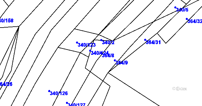 Parcela st. 364/8 v KÚ Biskoupky na Moravě, Katastrální mapa