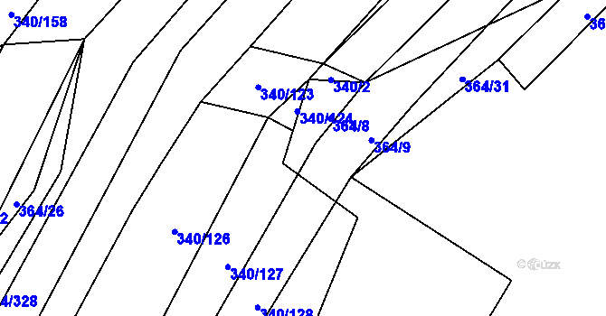 Parcela st. 364/13 v KÚ Biskoupky na Moravě, Katastrální mapa