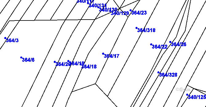 Parcela st. 364/17 v KÚ Biskoupky na Moravě, Katastrální mapa