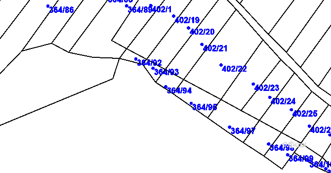 Parcela st. 364/94 v KÚ Biskoupky na Moravě, Katastrální mapa