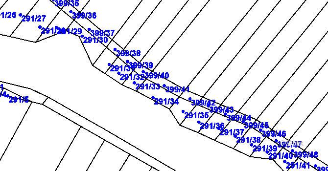 Parcela st. 399/41 v KÚ Biskoupky na Moravě, Katastrální mapa