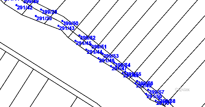 Parcela st. 399/53 v KÚ Biskoupky na Moravě, Katastrální mapa