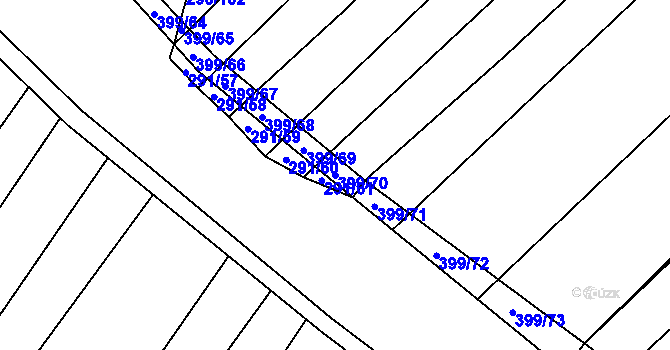 Parcela st. 399/70 v KÚ Biskoupky na Moravě, Katastrální mapa
