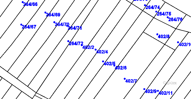 Parcela st. 402/4 v KÚ Biskoupky na Moravě, Katastrální mapa