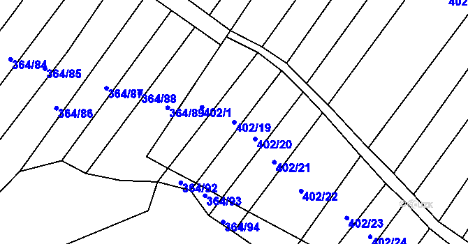 Parcela st. 402/19 v KÚ Biskoupky na Moravě, Katastrální mapa