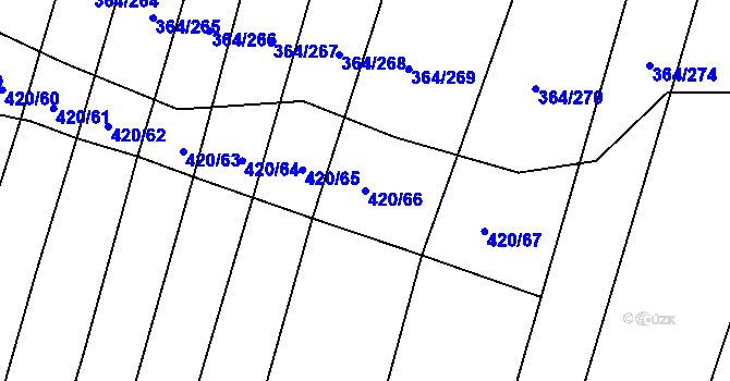 Parcela st. 420/66 v KÚ Biskoupky na Moravě, Katastrální mapa