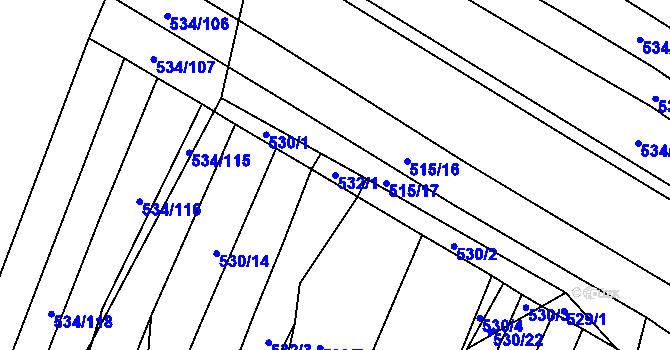 Parcela st. 532/1 v KÚ Biskoupky na Moravě, Katastrální mapa