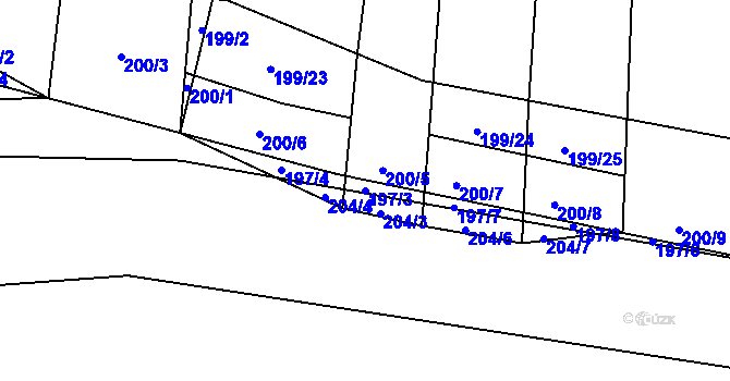 Parcela st. 197/3 v KÚ Biskoupky na Moravě, Katastrální mapa