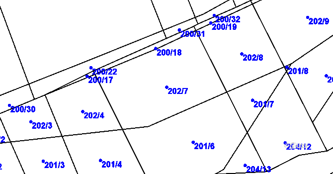 Parcela st. 202/7 v KÚ Biskoupky na Moravě, Katastrální mapa
