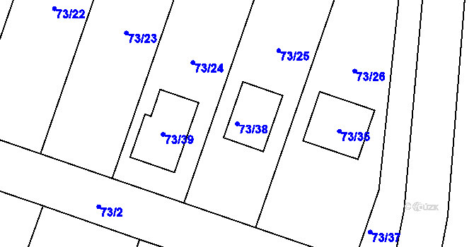 Parcela st. 73/38 v KÚ Biskoupky na Moravě, Katastrální mapa