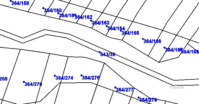 Parcela st. 543/38 v KÚ Biskoupky na Moravě, Katastrální mapa