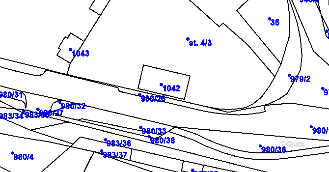 Parcela st. 4/4 v KÚ Biskupice u Jevíčka, Katastrální mapa