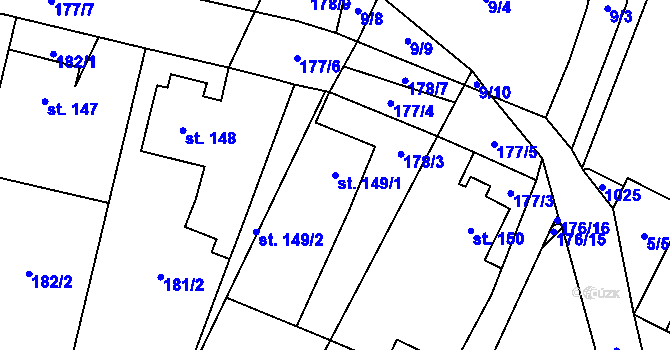 Parcela st. 149/1 v KÚ Biskupice u Jevíčka, Katastrální mapa