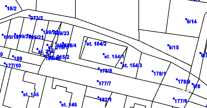 Parcela st. 154/1 v KÚ Biskupice u Jevíčka, Katastrální mapa