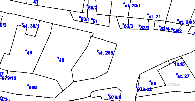 Parcela st. 256 v KÚ Biskupice u Jevíčka, Katastrální mapa