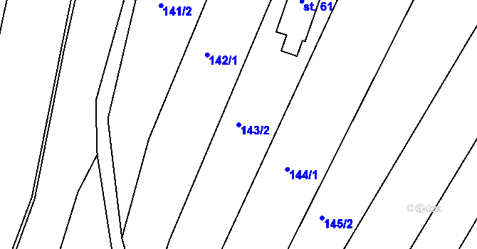 Parcela st. 143/2 v KÚ Zálesí u Jevíčka, Katastrální mapa