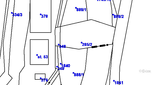 Parcela st. 285/2 v KÚ Zálesí u Jevíčka, Katastrální mapa