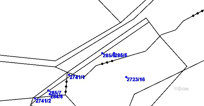 Parcela st. 285/6 v KÚ Zálesí u Jevíčka, Katastrální mapa