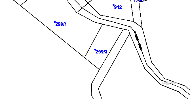 Parcela st. 299/3 v KÚ Zálesí u Jevíčka, Katastrální mapa