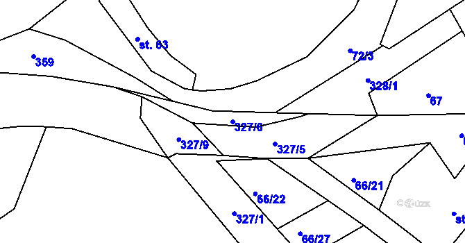 Parcela st. 327/6 v KÚ Zálesí u Jevíčka, Katastrální mapa