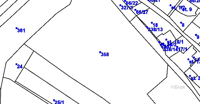 Parcela st. 358 v KÚ Zálesí u Jevíčka, Katastrální mapa