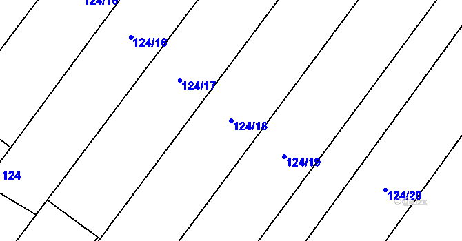 Parcela st. 124/18 v KÚ Biskupice u Hrotovic, Katastrální mapa