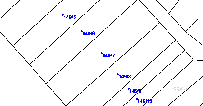 Parcela st. 149/7 v KÚ Bítouchov u Mladé Boleslavi, Katastrální mapa