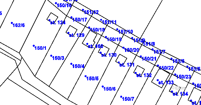 Parcela st. 130 v KÚ Dalešice u Bakova nad Jizerou, Katastrální mapa