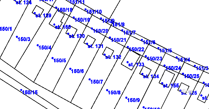 Parcela st. 132 v KÚ Dalešice u Bakova nad Jizerou, Katastrální mapa