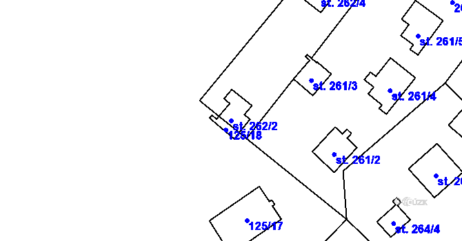 Parcela st. 262/2 v KÚ Bítov, Katastrální mapa