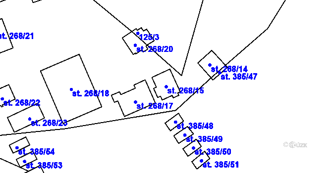 Parcela st. 268/15 v KÚ Bítov, Katastrální mapa