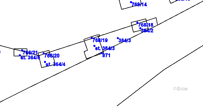 Parcela st. 385/12 v KÚ Bítov, Katastrální mapa