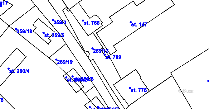Parcela st. 769 v KÚ Bítov, Katastrální mapa