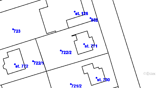 Parcela st. 771 v KÚ Bítov, Katastrální mapa
