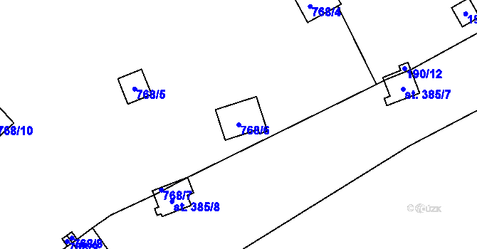 Parcela st. 768/6 v KÚ Bítov, Katastrální mapa