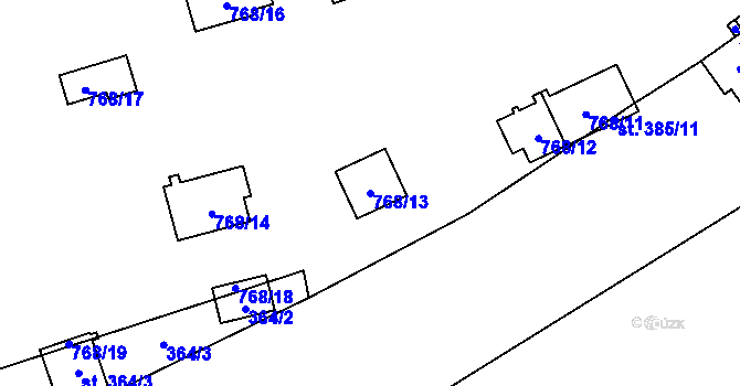 Parcela st. 768/13 v KÚ Bítov, Katastrální mapa