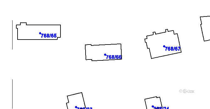 Parcela st. 768/66 v KÚ Bítov, Katastrální mapa