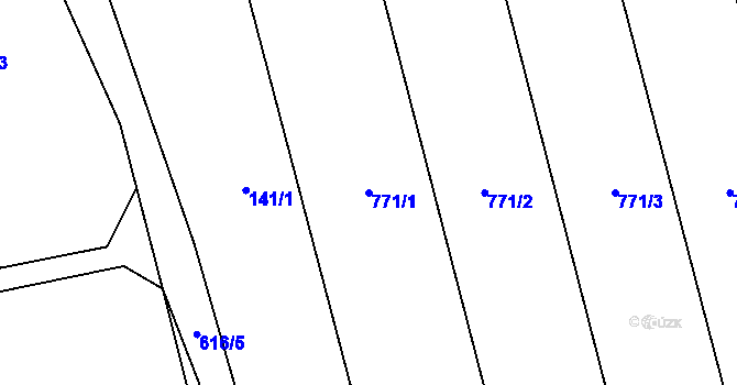Parcela st. 771/1 v KÚ Bítov, Katastrální mapa