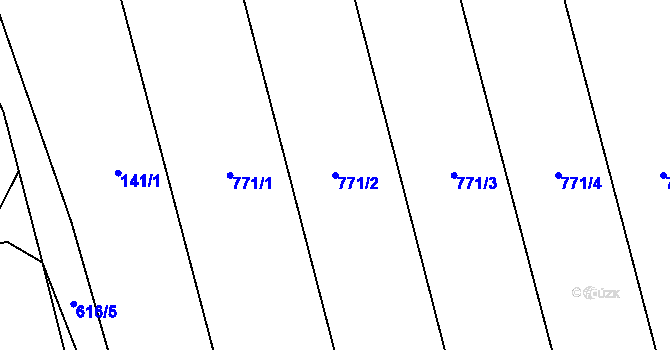 Parcela st. 771/2 v KÚ Bítov, Katastrální mapa