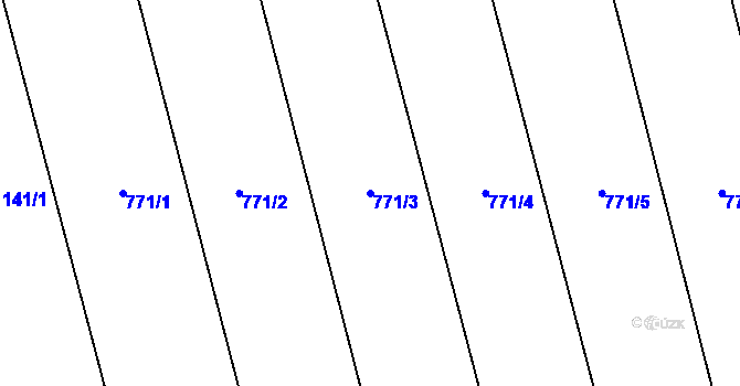 Parcela st. 771/3 v KÚ Bítov, Katastrální mapa