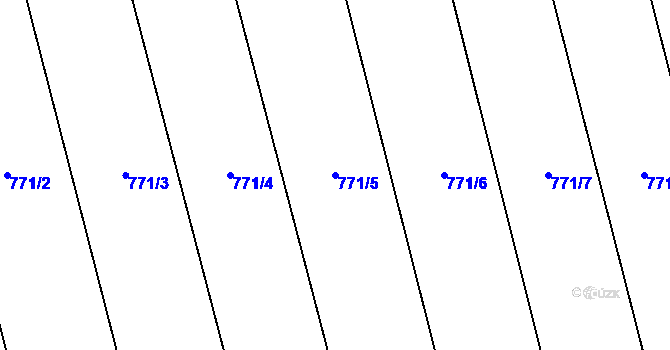 Parcela st. 771/5 v KÚ Bítov, Katastrální mapa