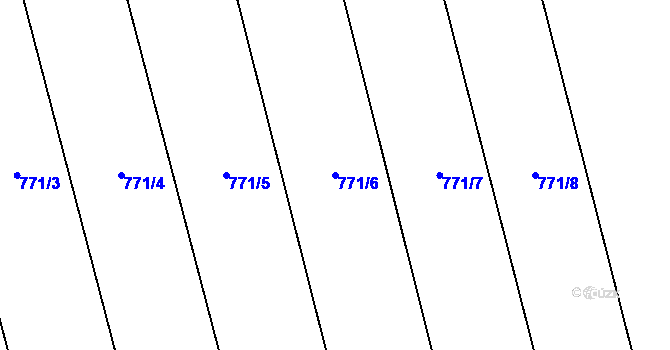 Parcela st. 771/6 v KÚ Bítov, Katastrální mapa