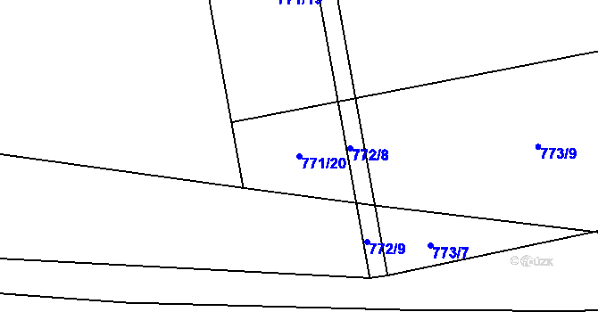 Parcela st. 771/20 v KÚ Bítov, Katastrální mapa