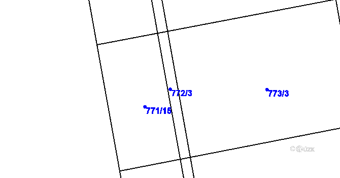 Parcela st. 772/3 v KÚ Bítov, Katastrální mapa
