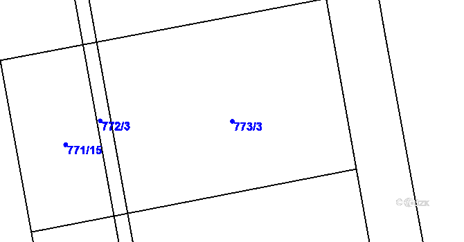 Parcela st. 773/3 v KÚ Bítov, Katastrální mapa